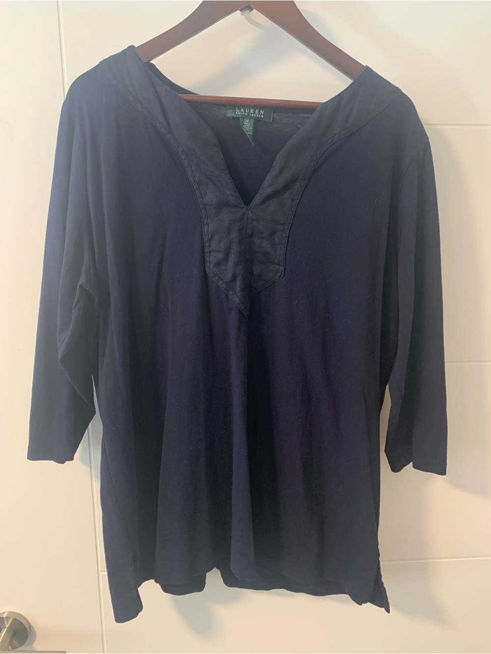 Lauren Ralph Lauren Navy V-Neck Hooded TunicA17
